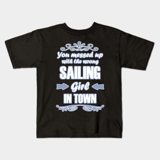 Sailing Sailboat Girls Sports Captain Sport Kids T-Shirt